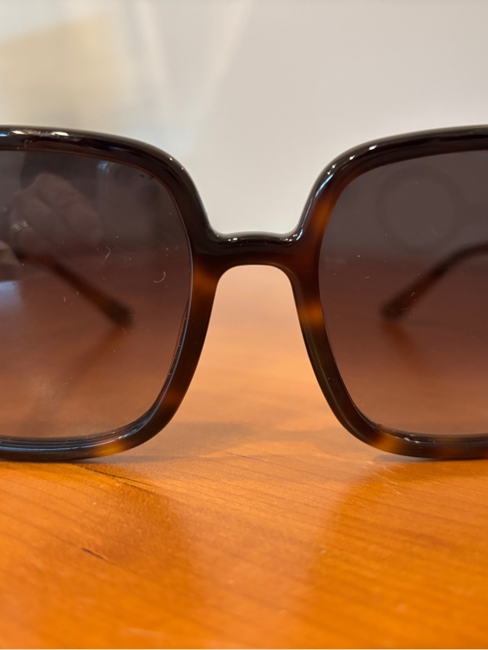KREWE Tortoiseshell Square Sunglasses with Black Lenses - Picture 3 of 5